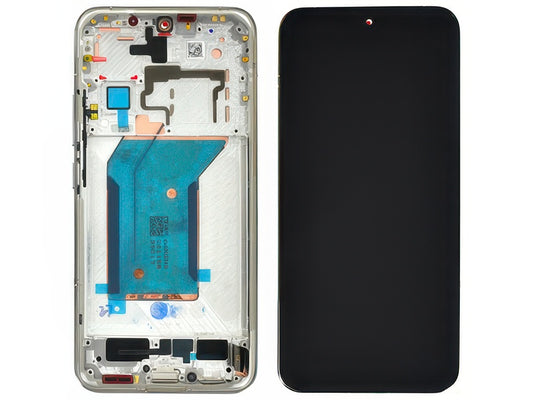Lcd + Touch Screen + Frame + Tasti Laterali Bianco per Xiaomi 14 5G - Originale Service Pack