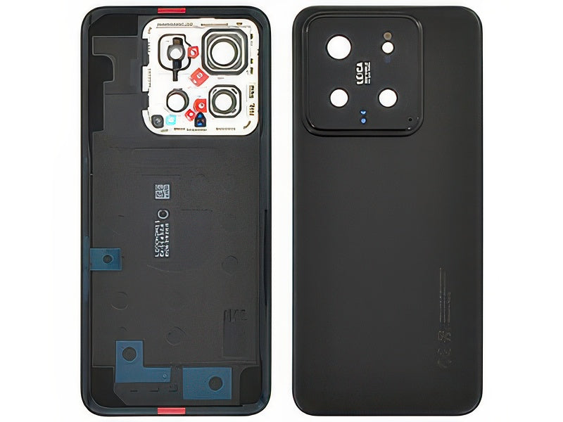 Cover Batteria + Vetrino Camere + Adesivi Nero per Xiaomi 14 5G
