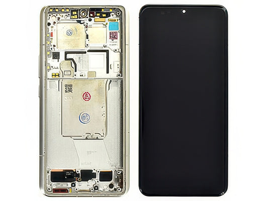 Lcd + Touch Screen + Frame + Tasti Laterali Bianco per Xiaomi 14 Ultra 5G - Compatibile