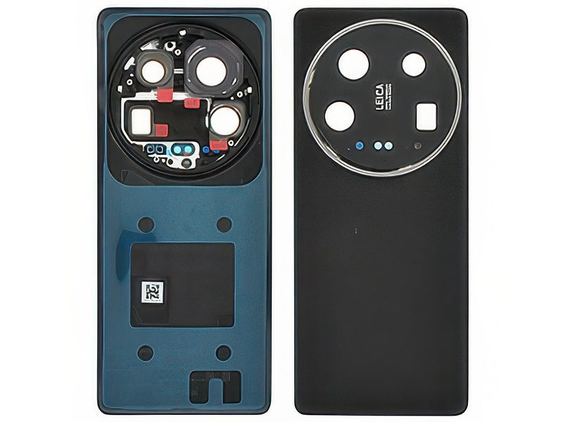 Cover Batteria + Vetrino Camera + Adesivi Nero per Xiaomi 14 Ultra 5G