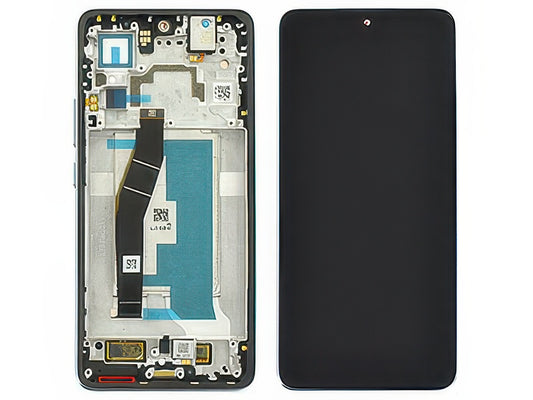 Lcd + Touch Screen + Frame + Tasti Laterali Titan Blu per Xiaomi 14T 5G - Originale Service Pack