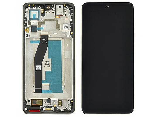 Lcd + Touch Screen + Frame + Tasti Laterali Titan Grigio per Xiaomi 14T 5G - Originale Service Pack