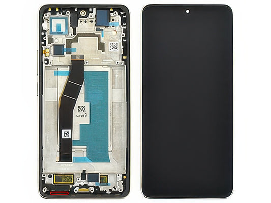 Lcd + Touch Screen + Frame + Tasti Laterali Titan Grigio per Xiaomi 14T 5G - Compatibile