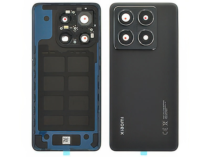 Cover Batteria + Vetrino Camere + Adesivi Titan Nero per Xiaomi 14T 5G