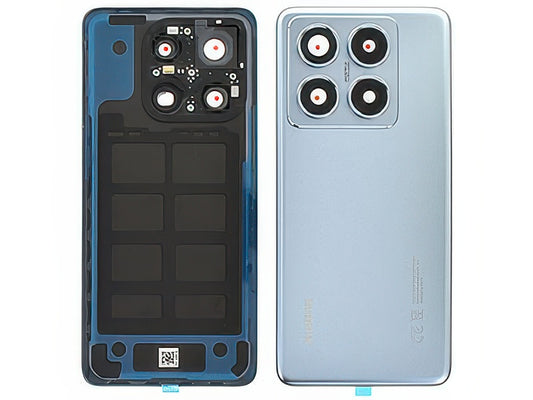 Cover Batteria + Vetrino Camere + Adesivi Titan Blu per Xiaomi 14T 5G