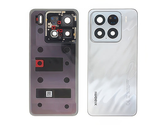 Cover Batteria + Vetrino Camere + Adesivi Liquid Argento per Xiaomi 15 5G