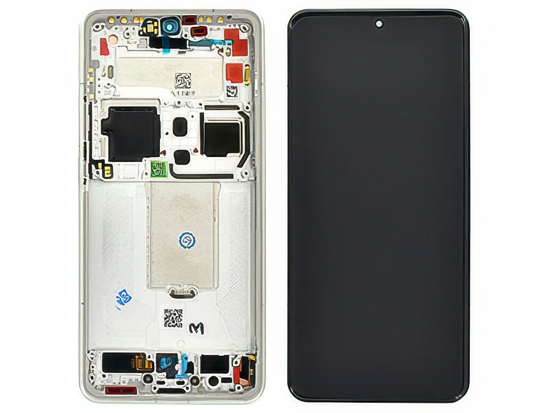 Lcd + Touch Screen + Frame + Tasti Laterali Argento per Xiaomi 15 Ultra 5G - Compatibile