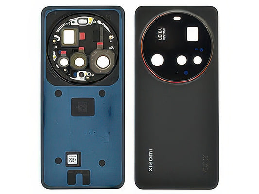 Cover Batteria + Vetrino Camera + Adesivi Nero per Xiaomi 15 Ultra 5G