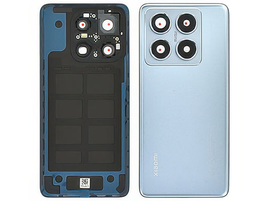 Cover Batteria + Vetrino Camere + Adesivi Titan Blu per Xiaomi 14T Pro 5G