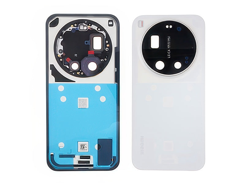 Cover Batteria + Vetrino Camera + Adesivi Bianco per Xiaomi 17 Ultra 5G