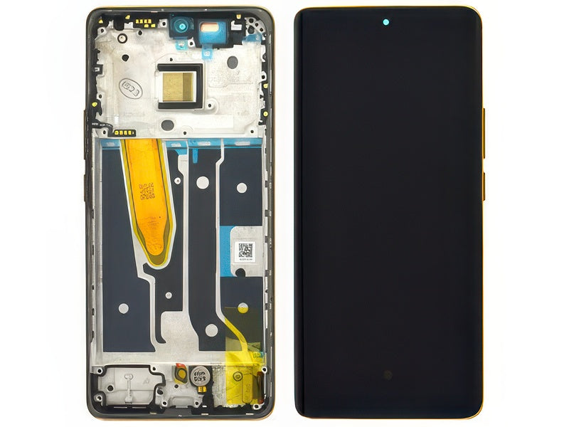 Lcd + Touchscreen + Frame + Tasti Laterali Sunrise Beige per realme 11 Pro