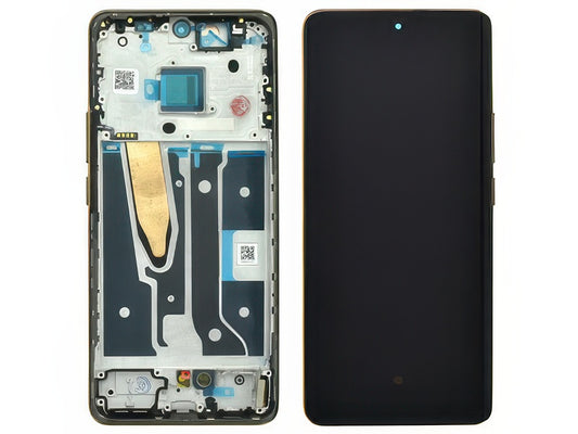 Lcd + Touch Screen + Frame + Tasti Laterali Sunrise Beige per realme 11 Pro