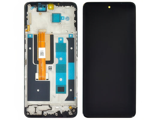 Lcd + Touch Screen + Frame + Switch Tasti Laterali Nero per realme 12 5G