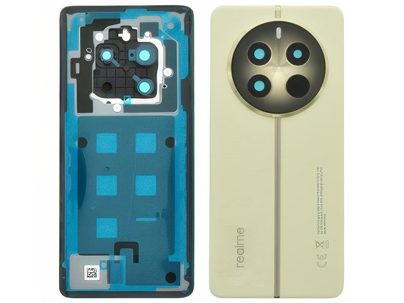 Cover Batteria + Vetrino Camera + Adesivi Navigator Beige per realme 12 Pro 5G