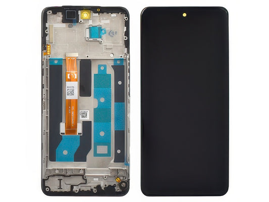 Lcd + Touch Screen + Frame + Switch Tasti Laterali Nero per realme 12x 5G