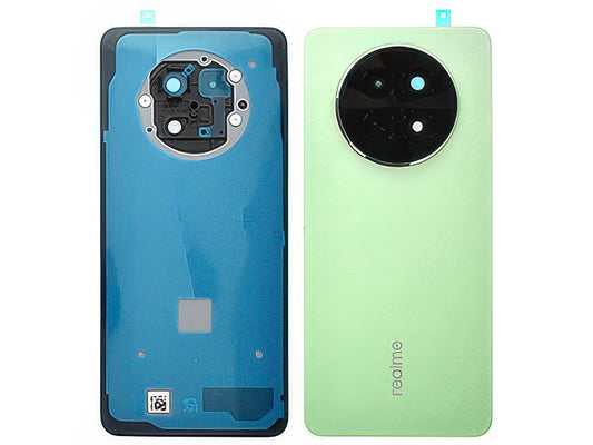 Cover Batteria + Vetrino Camera + Adesivi Feather Verde per realme 12x 5G