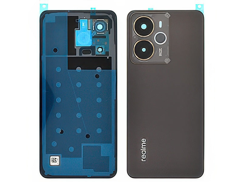 Cover Batteria + Vetrino Camera + Adesivi Storm Titanium per realme 14 5G