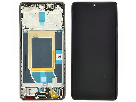 Lcd + Touch Screen + Frame + Tasti Laterali Pearl Bianco per realme 14 Pro 5G - Originale Service Pack