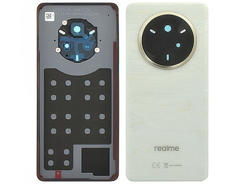 Cover Batteria + Vetrino Camera + Adesivi Pearl Bianco per realme 14 Pro 5G