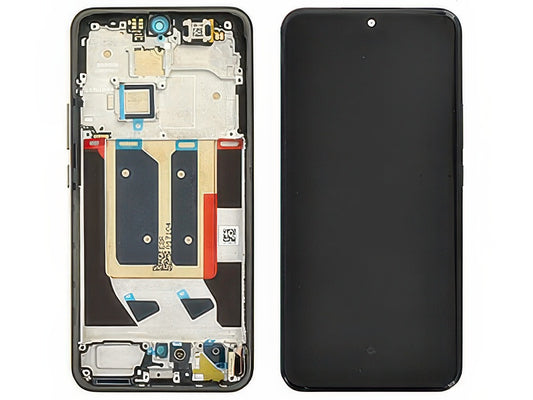 Lcd + Touch Screen + Frame + Tasti Laterali Pearl Bianco per realme 14 Pro+ 5G - Originale Service Pack