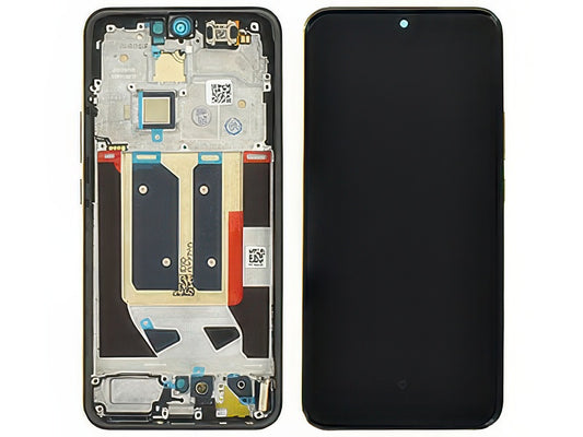 Lcd + Touch Screen + Frame + Tasti Laterali Pearl Bianco per realme 14 Pro+ 5G - Compatibile