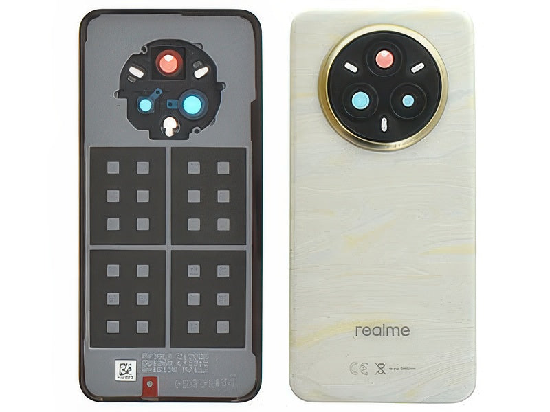 Cover Batteria + Vetrino Camera + Adesivi Pearl Bianco per realme 14 Pro+ 5G