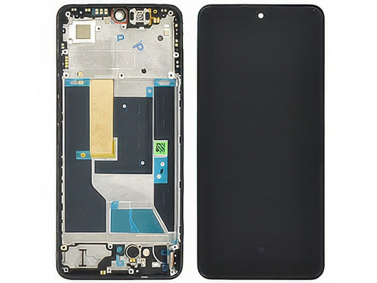 Lcd + Touch Screen + Frame + Switch Tasti Laterali Nero per realme 14T 5G