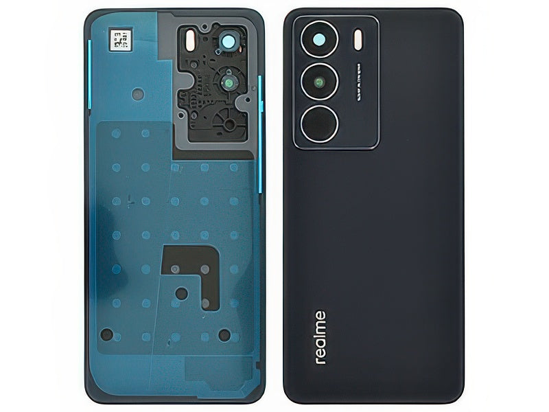 Cover Batteria + Vetrino Camera + Adesivi Carbon Nero per realme 14x 5G