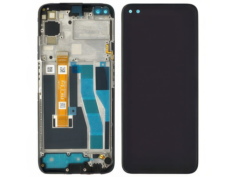 Lcd + Touchscreen + Frame + Switch Tasti Laterali + Vibrazione Nero per realme 6 Pro