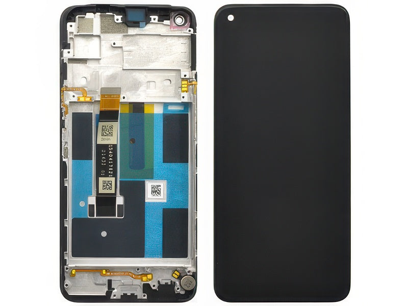Lcd + Touch Screen + Frame + Switch Tasti Laterali Nero per realme 7