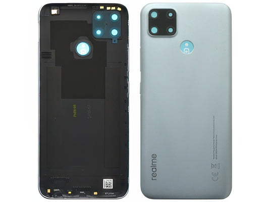 Cover Batteria + Vetrino Camera + Tasti Laterali Nero Ninja per realme 7i