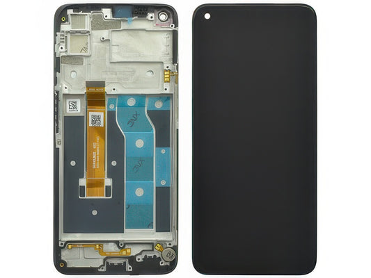 Lcd + Touch Screen + Frame + Switch Tasti Volume Nero per realme 6s