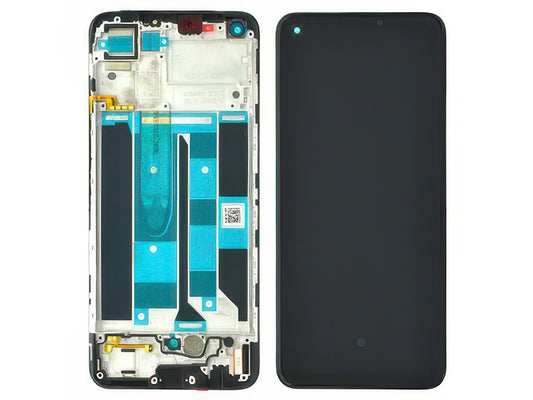 Lcd + Touchscreen + Frame + Switch Tasti Laterali Nero per realme 8 4G