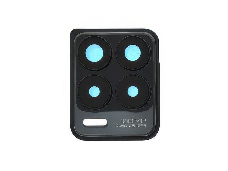 Cover Camera + Vetrino Camera + Adesivo Nero per realme 8 Pro