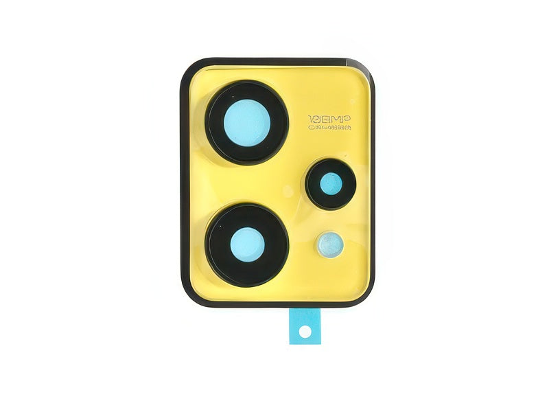Cover Camera + Vetrino + Adesivi Sunburst Oro per realme 9