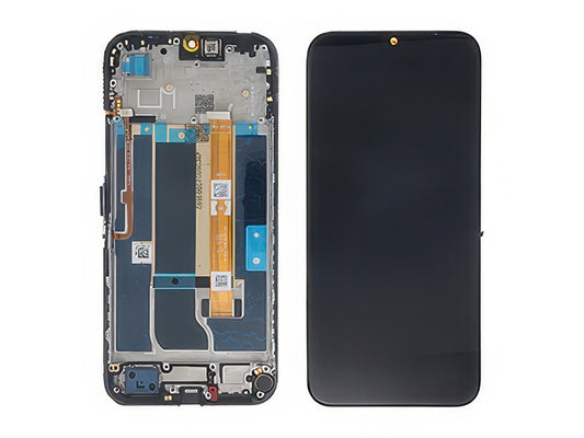 Lcd + Touch Screen + Frame + Switch Tasti Laterali + Tasto Power Sprouting Verde per realme C100 5G