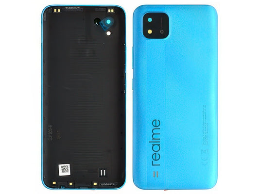 Cover Batteria + Vetrino Camera + Tasti Laterali Blu lagoe per realme C11 2021