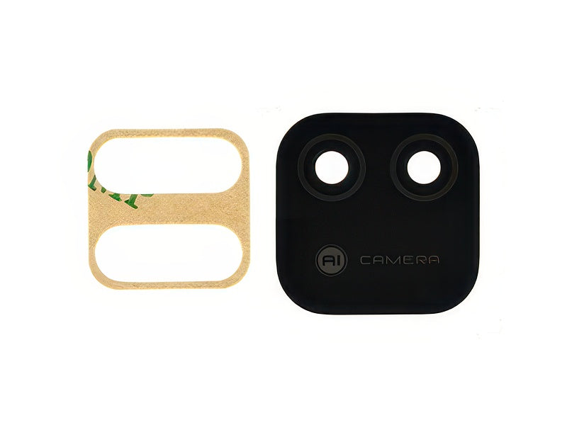 Vetrino Camera Posteriore + Adesivo Nero per realme C11 2021 - Compatibile