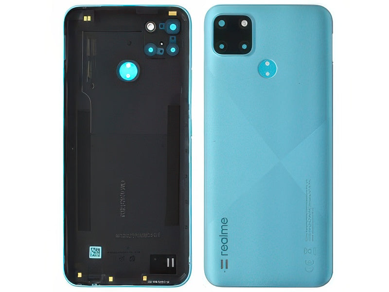 Cover Batteria + Vetrino Camera + Tasti Laterali Cross Blu per realme C21Y