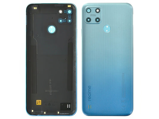 Cover Batteria + Vetrino Camera + Tasti Laterali Glacier Blu per realme C25Y