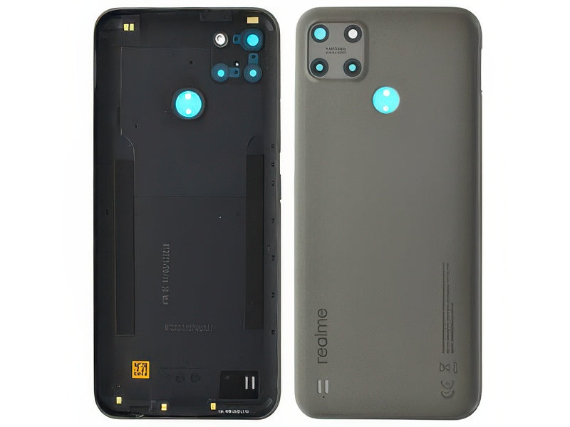 Cover Batteria + Vetrino Camera + Tasti Laterali Metallic Grigio per realme C25Y