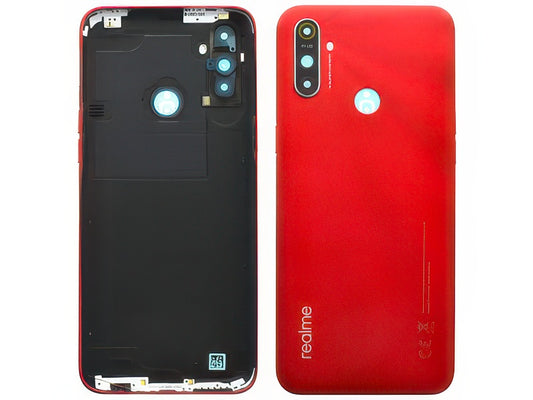Cover Batteria + Vetrino camera + Tasti Laterali Blazing Rosso per realme C3