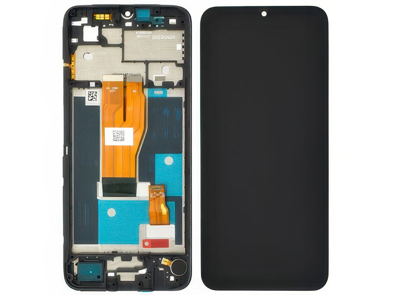 Lcd + Touch Screen + Frame + Switch Tasti Laterali Nero per realme C30