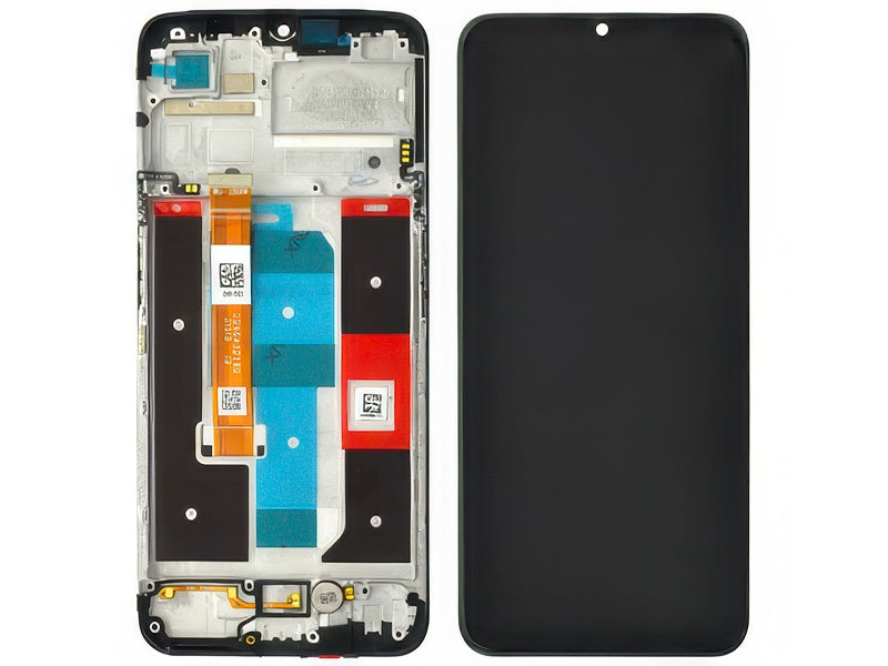 Lcd + Touchscreen + Frame + Switch Tasti Volume Nero per realme C35