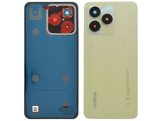 Cover Batteria + Vetrino Camera + Adesivi Champion Oro per realme C53