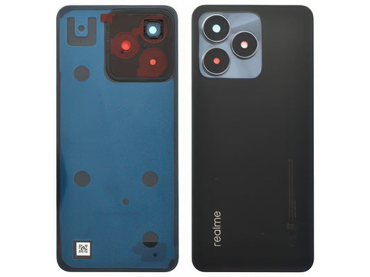 Cover Batteria + Vetrino Camera + Adesivi Mighty Nero per realme C53