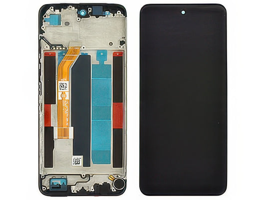 Lcd + Touch Screen + Frame + Switch Tasti Laterali Nero per realme C71