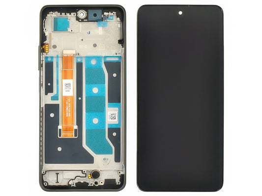 Lcd + Touch Screen + Frame + Tasto Volume Nero Rock per realme C67 4G - Originale Service Pack