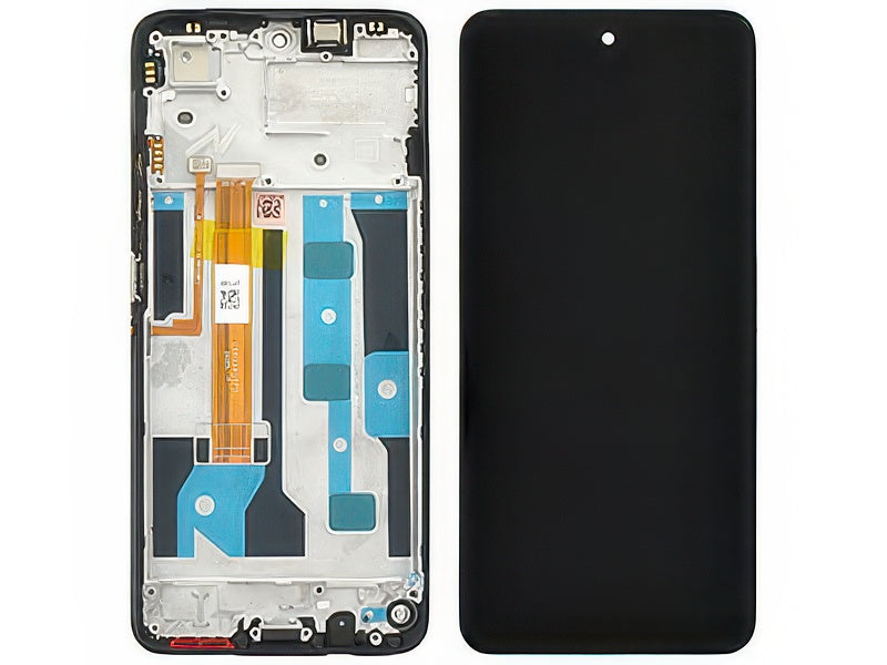 Lcd + Touch Screen + Frame + Tasto Power Lightning Oro per realme C75