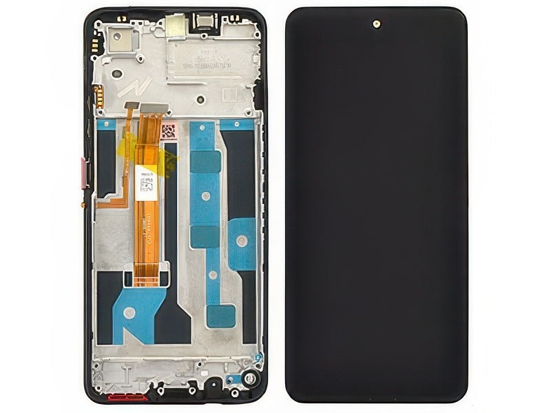 Lcd + Touch Screen + Frame + Tasto Power Ruby Rosso per realme C75